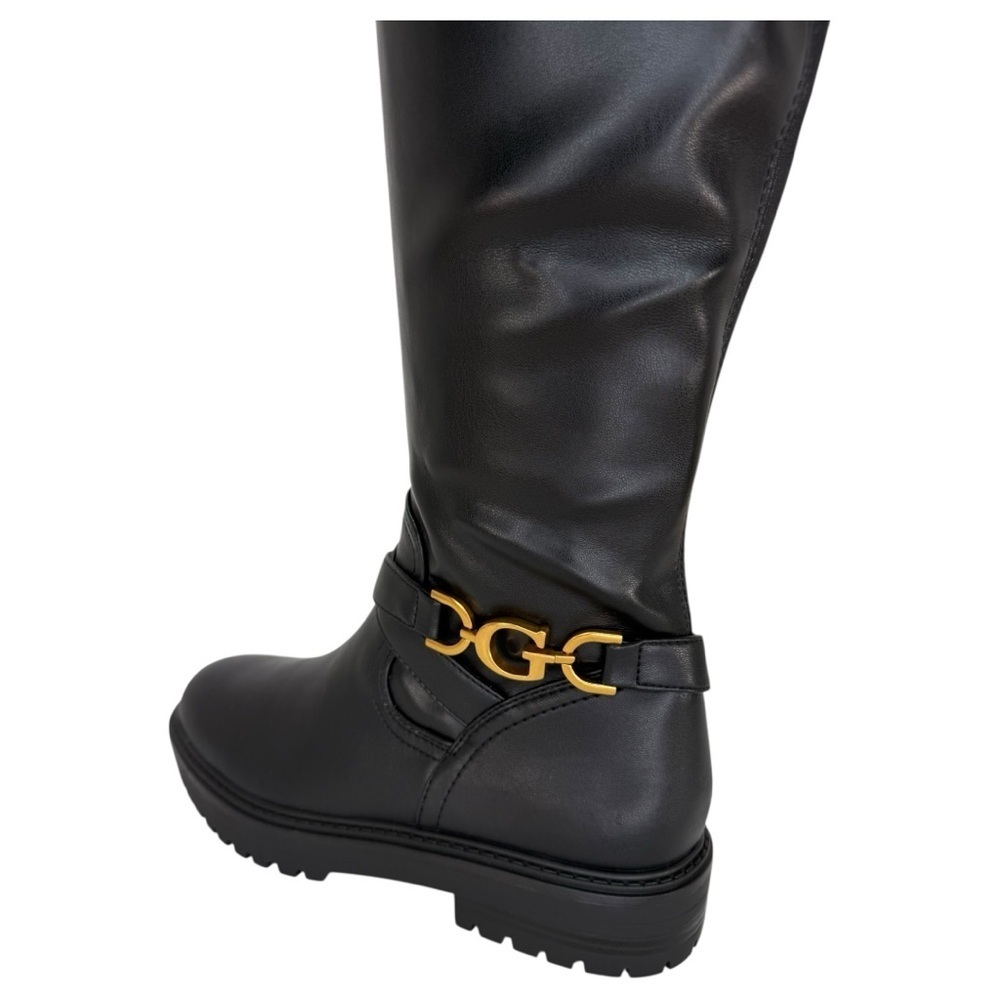 Guess Jellio Black Faux Leather OTK Womens Boots Size 9M - Picture 7 of 12